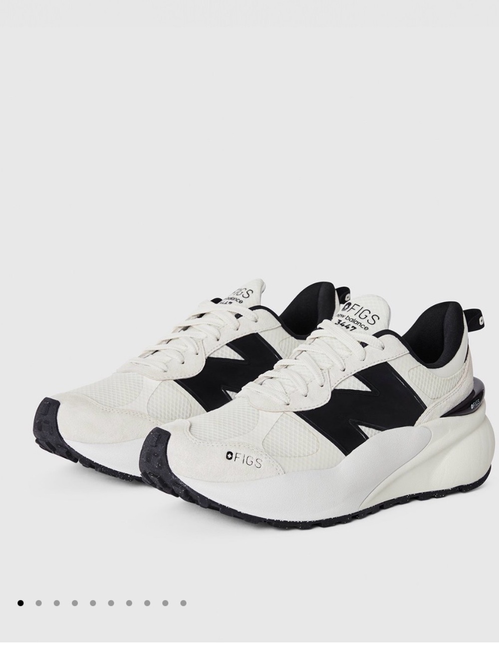 Figs Women's Cream and Black Platform Sneakers